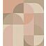 fototapet geometriskt motiv i Bauhaus-stil rosa och beige av ESTAhome