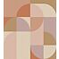 fototapet geometriskt motiv i Bauhaus-stil terrakotta rosa, syrénlila och beige av ESTAhome