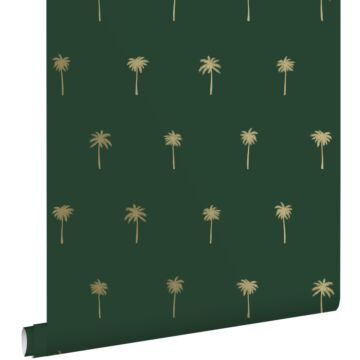 tapet palmer smaragdgrönt och guld av ESTAhome