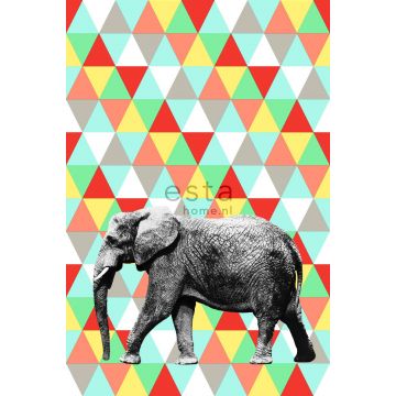 fototapet elefant mångfärgat av ESTAhome