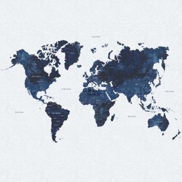 fototapet vintage världskarta blått av ESTAhome