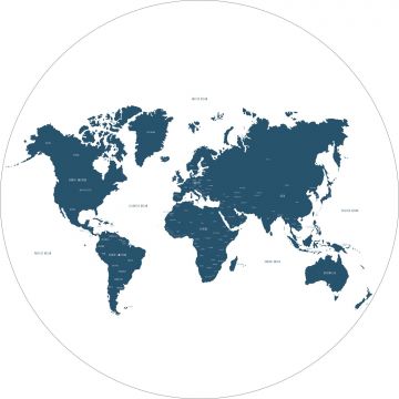 självhäftande rund tapet världskarta blått från ESTA home