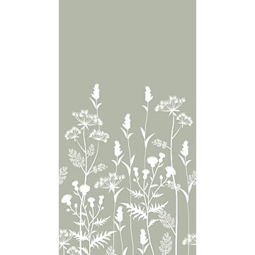 fototapet vilda blommor gråaktigt mintgrönt av ESTAhome
