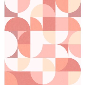 fototapet geometriskt motiv i Bauhaus-stil nyanser av rosa av ESTAhome