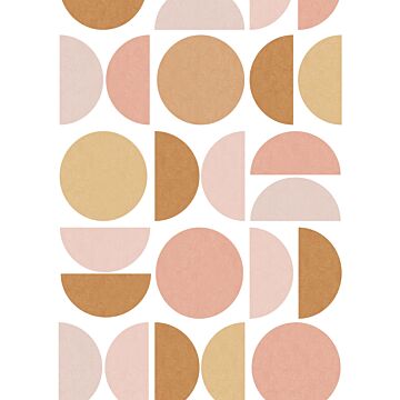 fototapet geometriska mönster milt rosa och beige av ESTAhome