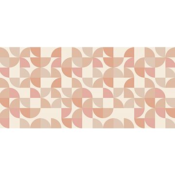 fototapet geometriska mönster beige och rosa av ESTAhome