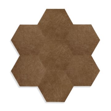 eko självhäftande läderplattor sexkant konjak brun av Origin Wallcoverings