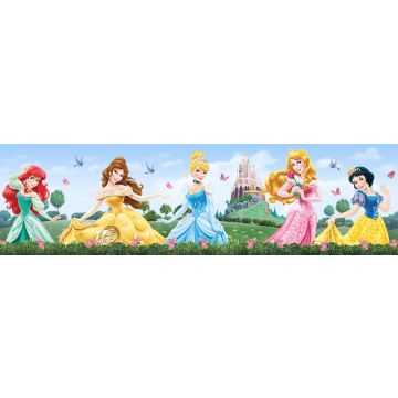 självhäftande tapetbård prinsessor blått, grönt och gul av Disney