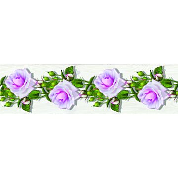 självhäftande tapetbård blommor vitt, grönt och rosa av Sanders & Sanders