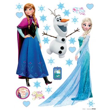 wallsticker Frost Anna & Elsa blått, lila och vitt av Disney