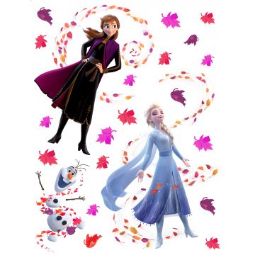 wallsticker Frost Anna & Elsa blått, lila och brunt av Disney
