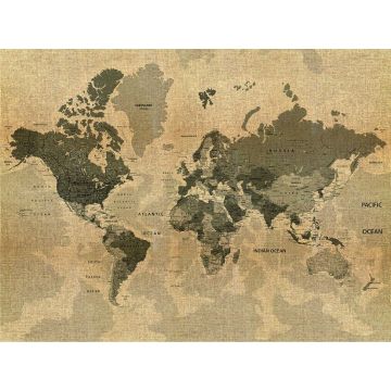fototapet världskarta beige och brunt av Sanders & Sanders