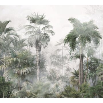 fototapet tropiskt landskap med palmer mörkgrönt och grått av Sanders & Sanders