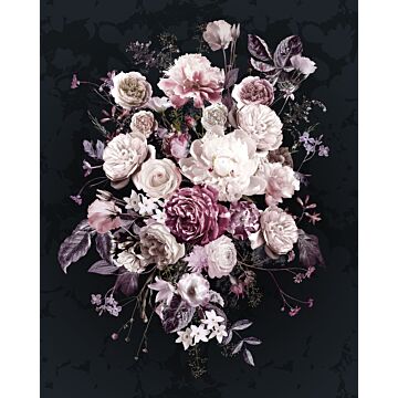 fototapet Bouquet Noir rosa och svart av Komar