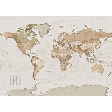fototapet Earth Map beige av Komar