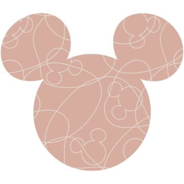 självhäftande rund tapet Mickey Mouse milt rosa av Komar