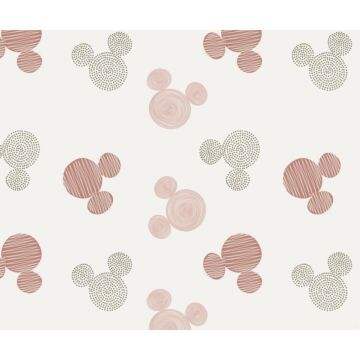 fototapet Mickey Mouse vitt, rosa och grått av Komar