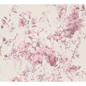 tapet blommönster rosa, syrénlila, krämfärgat och vitt av A.S. Création