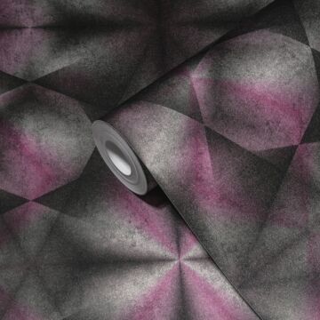tapet 3D-tryck syrénlila, svart, rosa och grått av Livingwalls