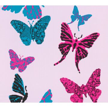 tapet fjärilar mörklila, blått och svart av A.S. Création